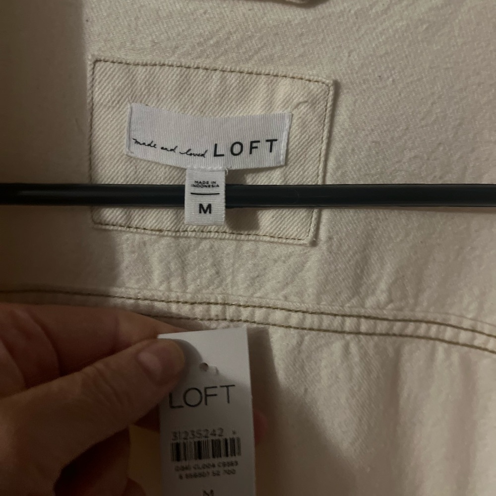 LOFT Women's Off-White Jean Jacket - Picture 3 of 4
